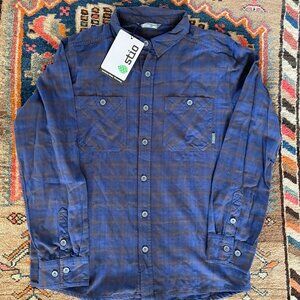 Stio Men's Flannel Shirt in Mulberry Plaid, Size L